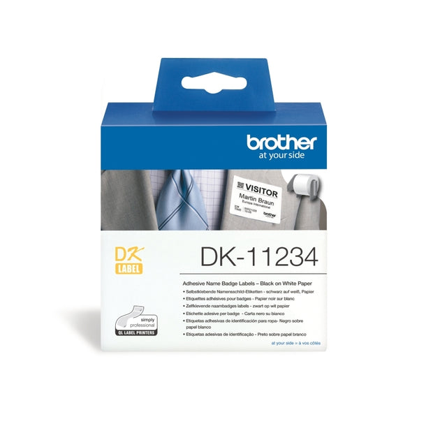 Brother DK11234 NameBadge Labe 260 (60x86mm) label per roll White