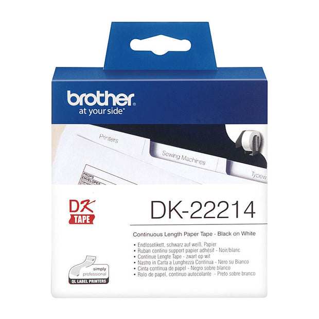 Brother DK22214 White Roll 12mm x 30.48 metres Paper
