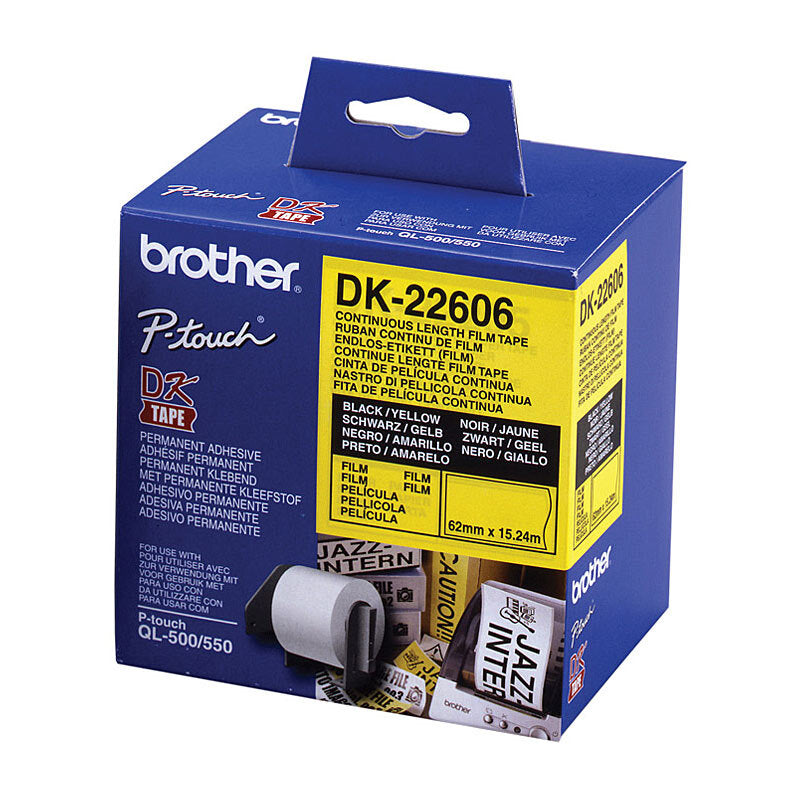 Brother DK22606 Roll 62mm x 15.24 metres Film Yellow