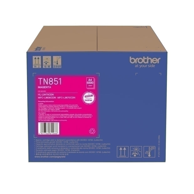 Brother TN851 Mag Toner Cart 6,500 Pages Magenta