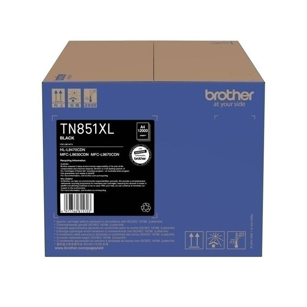 Brother TN851XL Blk Toner Cart 12,000 Pages Black