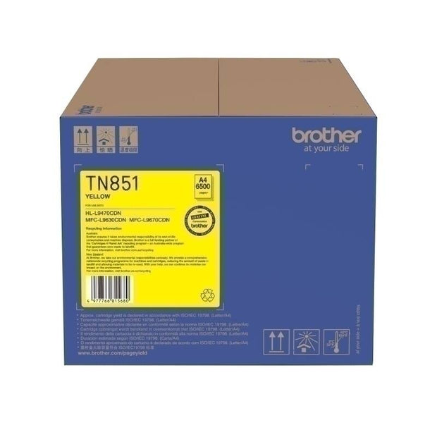 Brother TN851 Yell Toner Cart 6,500 Pages Yellow
