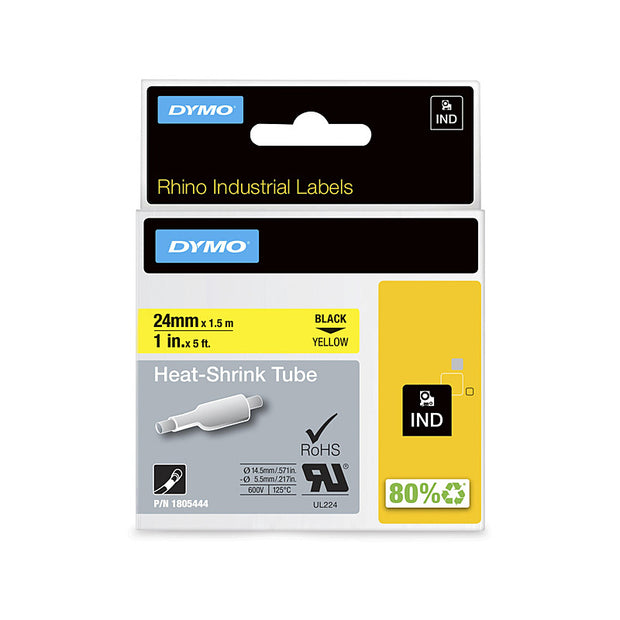 Dymo Rhno Heat Shrk 12.7mm Yel Yellow