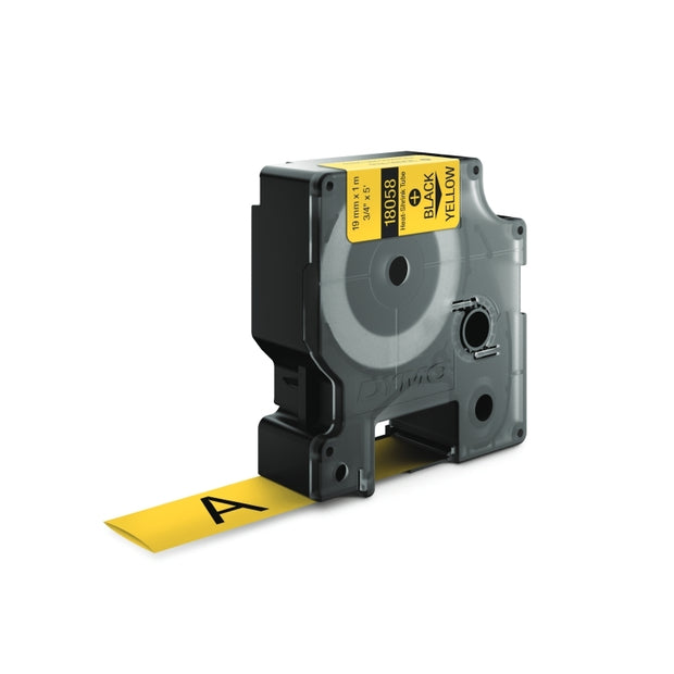 DYMO Rhino H/S Lbl 19mm on Black Yellow