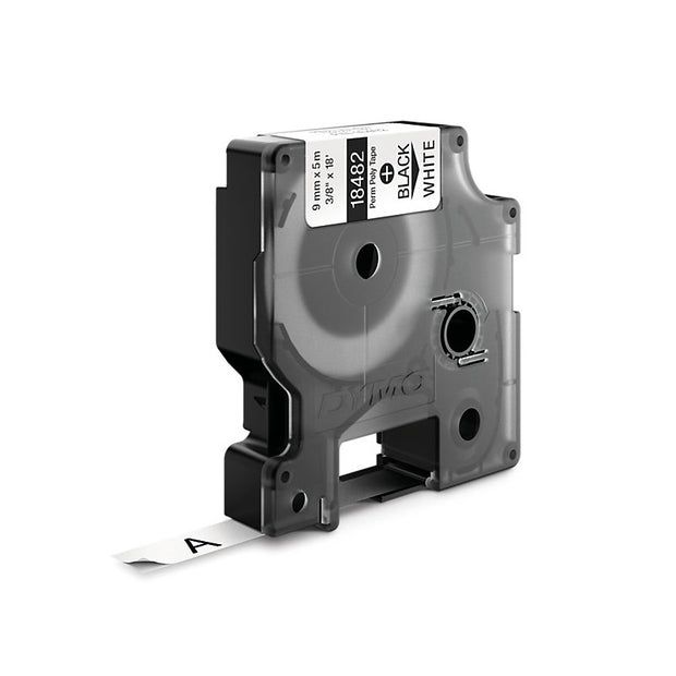 Dymo Rhino Py Lbl 9mm Blk/Wht Black on White