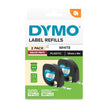 Dymo LetraTag PlasTape Wht Pk2 12mm X 4M White