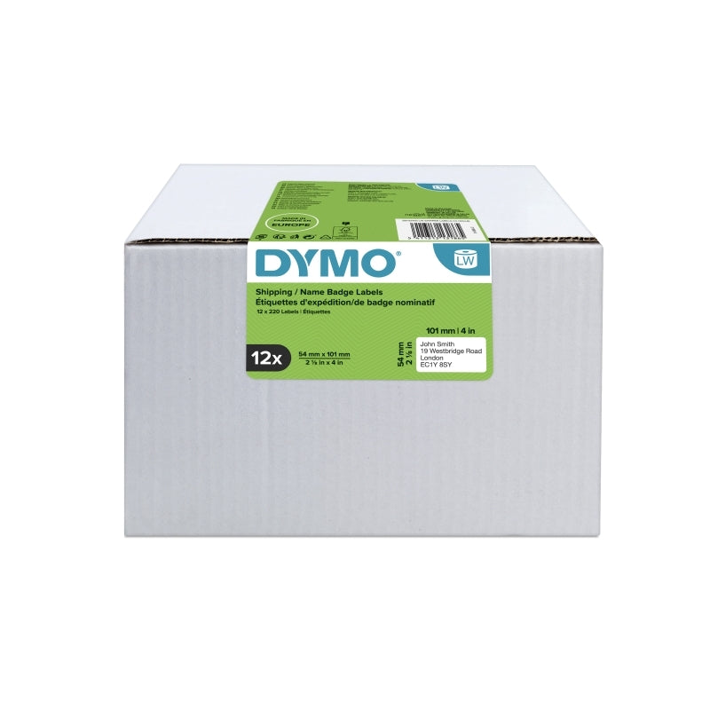 Dymo LW Ship Label Bulk 12Roll 54 x 101mm White