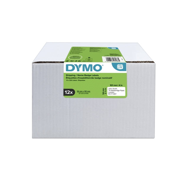 Dymo LW Ship Label Bulk 12Roll 54 x 101mm White
