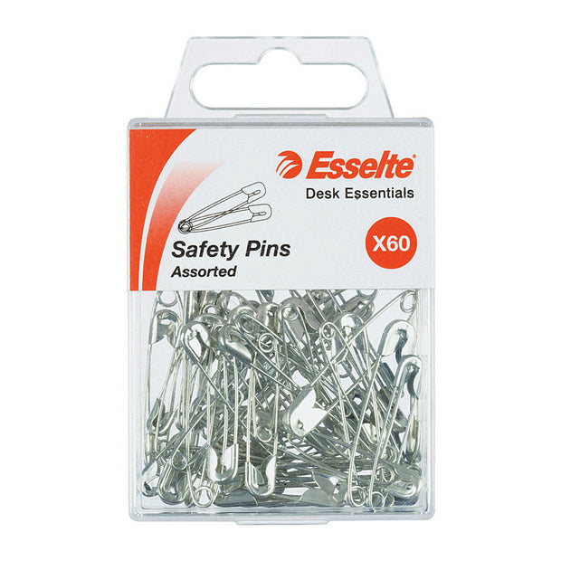 Esselte Safety Pins Ast Pk60 Silver