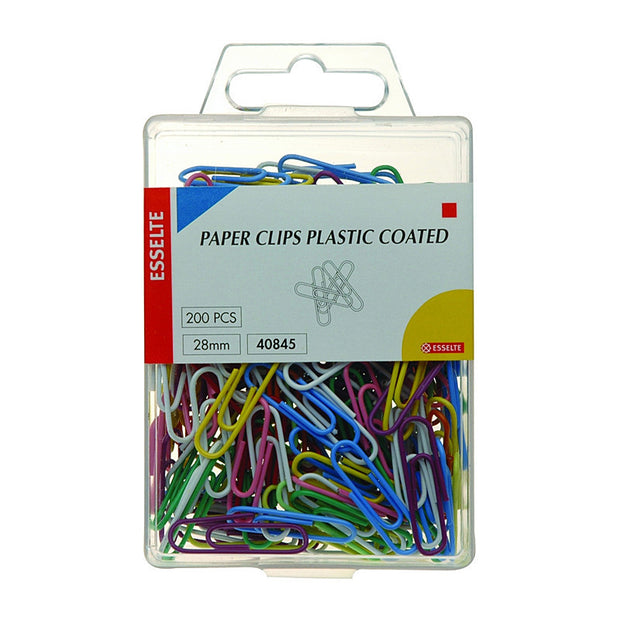 Esselte P/Clip 28mm Plas Bx200 Assorted