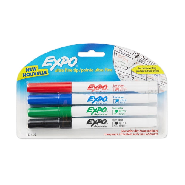 Expo W/B Mrkr Fine Ast Pk4 Bx6 /// Black/Blue/Red/Green