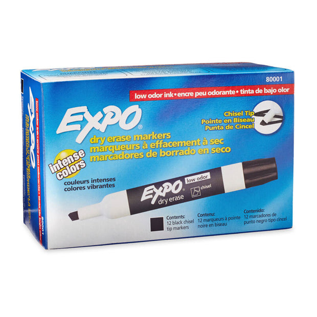 Expo W/B Marker Chsl Blk Bx12 Black