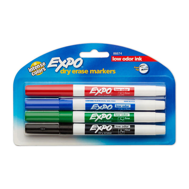 ExpoWB Marker Fne Ast Pk4 Bx6 /// Black/Blue/Red/Green