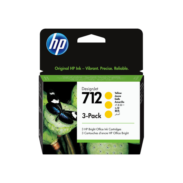 HP #712 29ml Yell 3 Pink 3ED79A Yellow