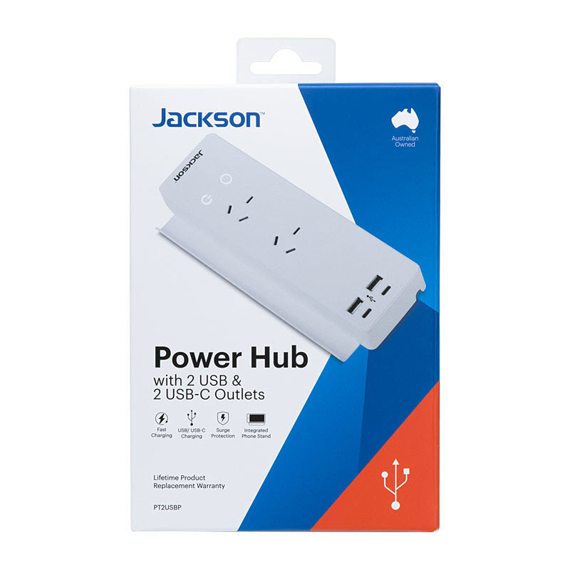 Jackson 2 Way USB Power Hub White