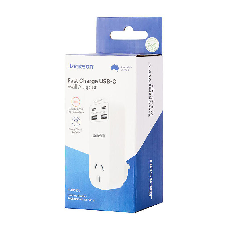 Jackson 1 Way 4 USB Charger White