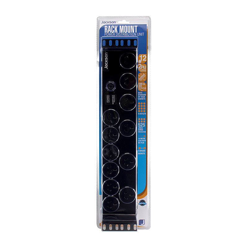 Jackson 12 Way Rack Mount PDU Black