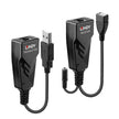 Lindy 100m CAT6 USB 2.0 Ext Black