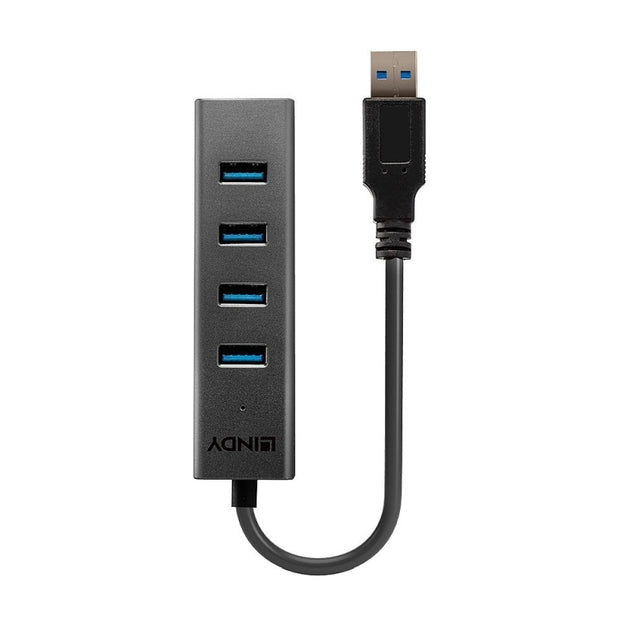 Lindy 4 Port USB 3.0 Hub Black