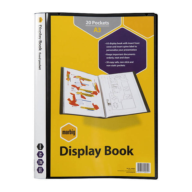 Mbg D/Book A3 20 Pkt Ins Cvr Black