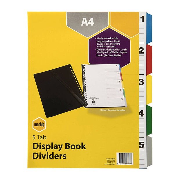 Mbg Dividers D/Book PP A4 5Tab Multi