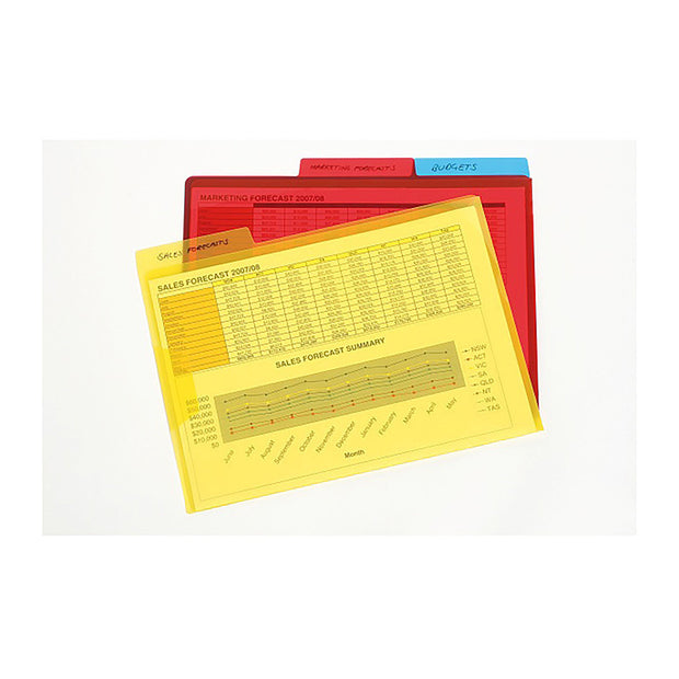 Mgb File A4 LetrFlap & Tab Pk3 Assorted