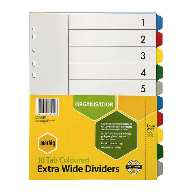 Mbg Dvdrs XwideClr PP A4 10Tab Multi