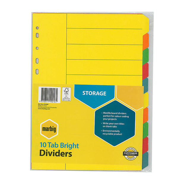 Mbg Dvder Brt Mnlla A4 10Tab Brights