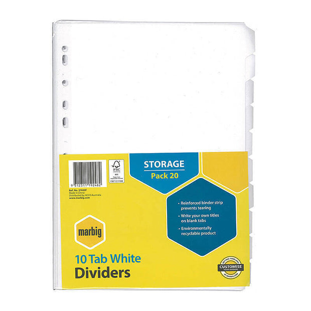 Mbg Dvdr Wht Mnla A4 10Tb Pk20 White