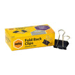 Mbg Fold Back Clips 25mm Bx 12 /Silver Black/Silver