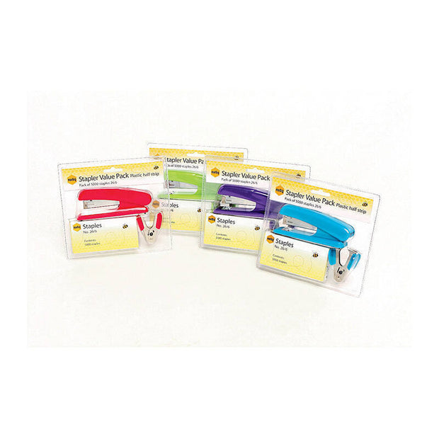 Mbg Stapler 20Sht Astd V/Pack Assorted