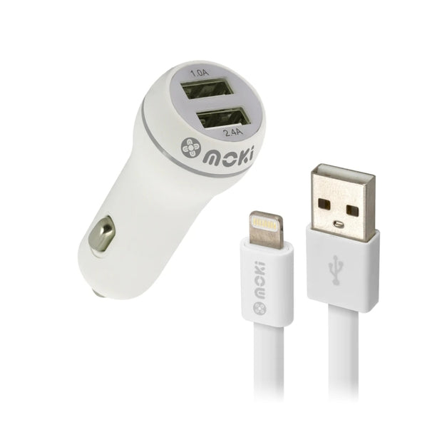 Moki Ltng SynCharge Cable/Car White