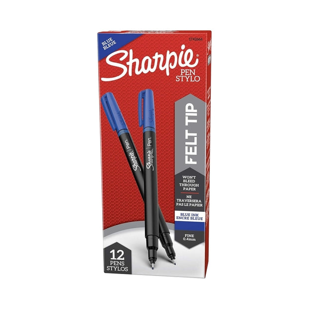 Sharpie Pen Fineliner Blu Bx12 Blue