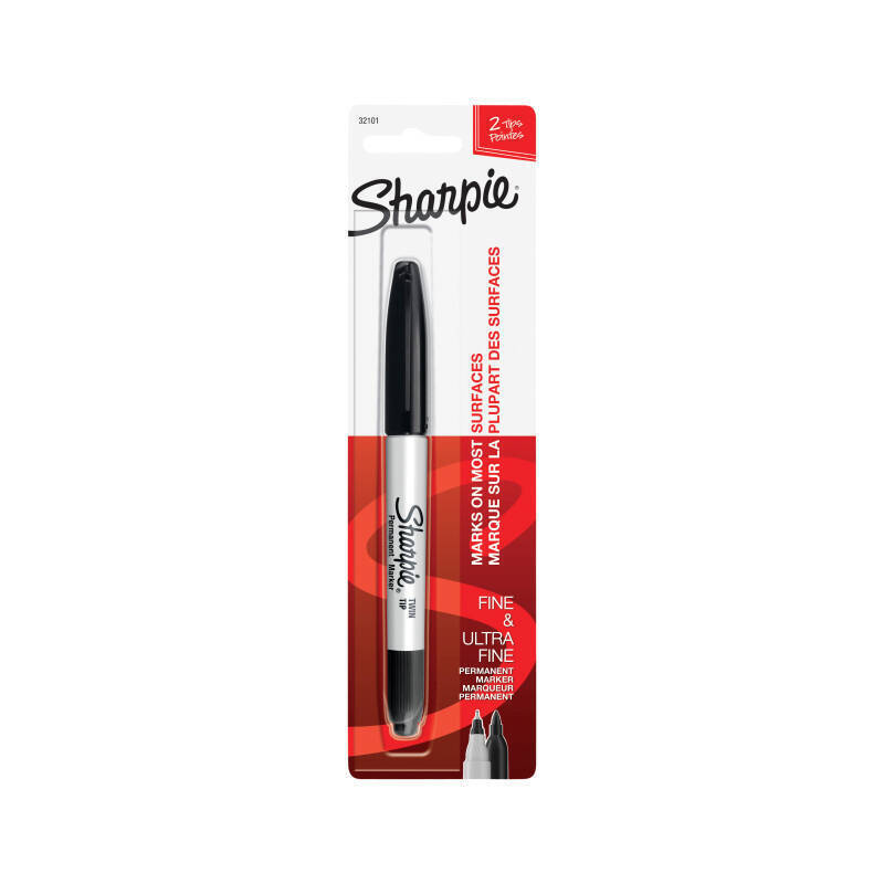 Sharpie Marker TwinTip Blk Bx6 Black