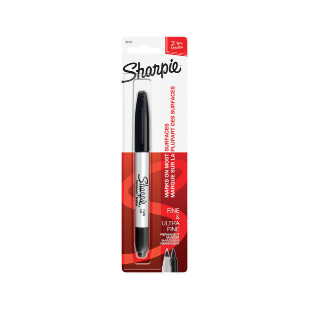 Sharpie Marker TwinTip Blk Bx6 Black