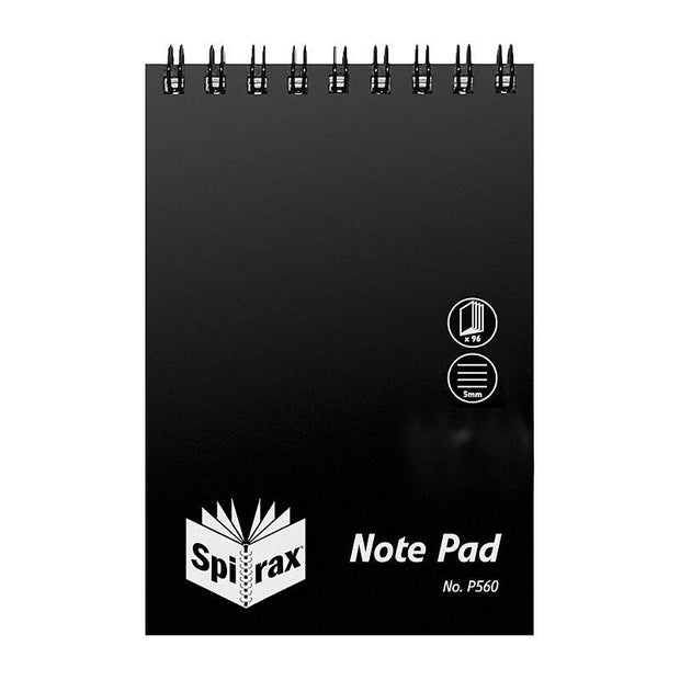 Spirax P560 PP N/book 96P Pk40 Black