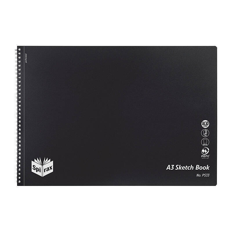 Spirax P533 PP Skch Black A3 Pk10