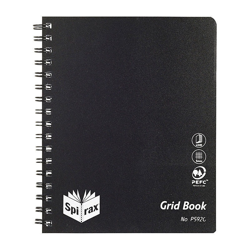 Spirax P592G Grid Black 240Pg Pk5
