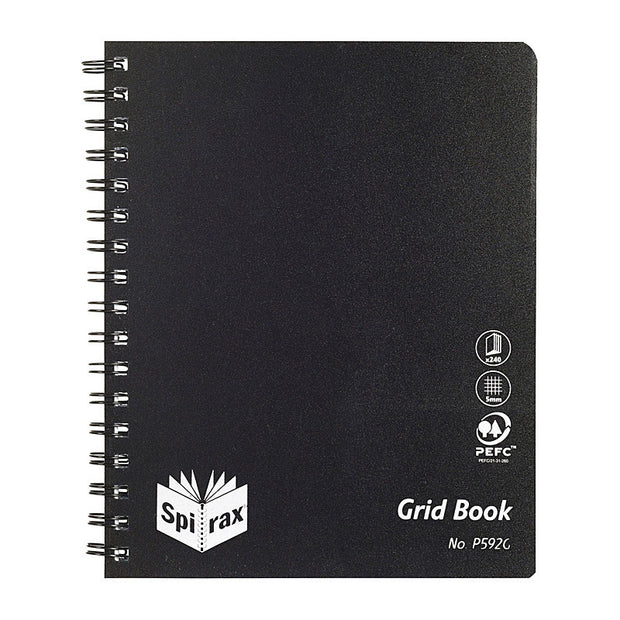 Spirax P592G Grid Black 240Pg Pk5