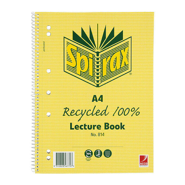 Spirax 814 Recy Lect Black A4 Pk5
