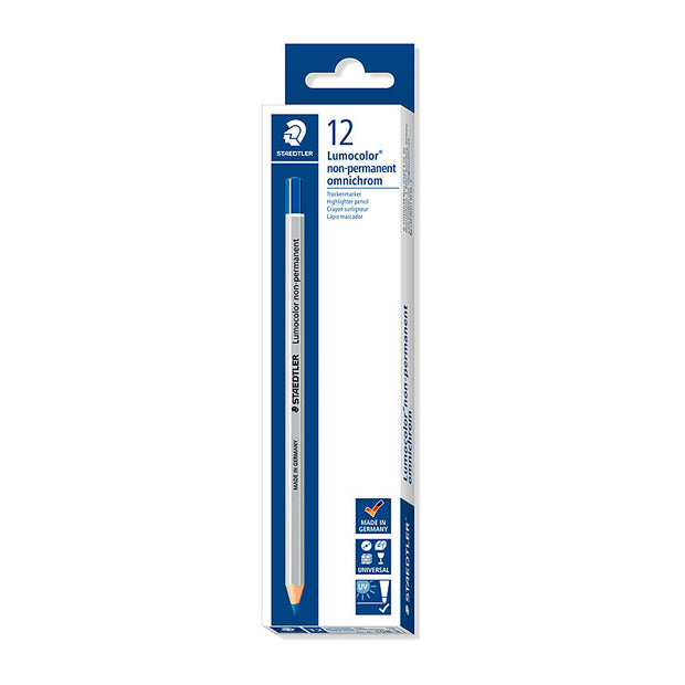 Staedtler Nonperm Mrk Blu Bx12 Blue