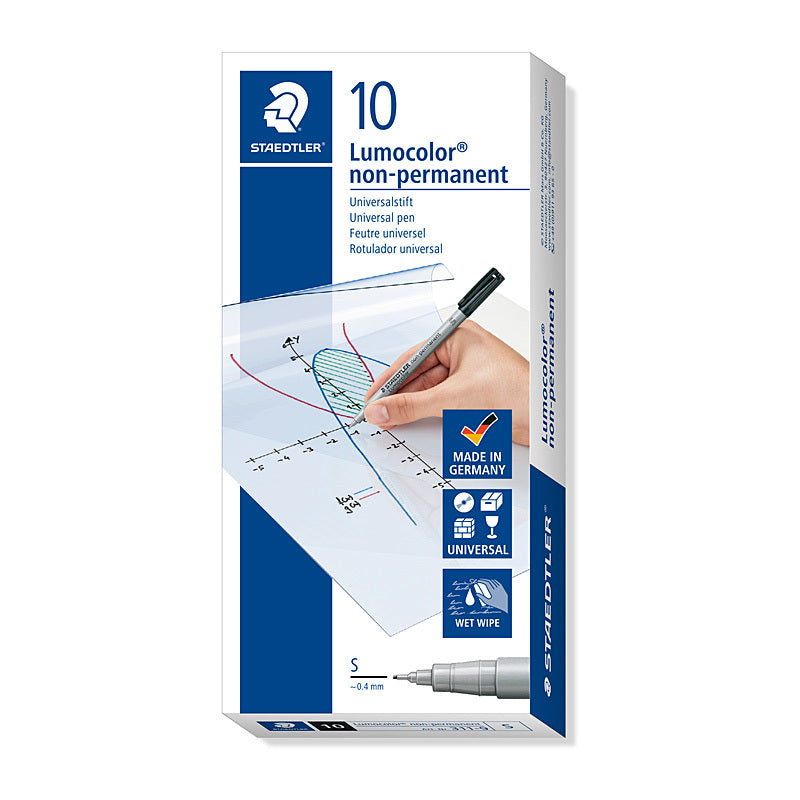 Staed NonPerm Pen 0.4 Blk Bx10 Black