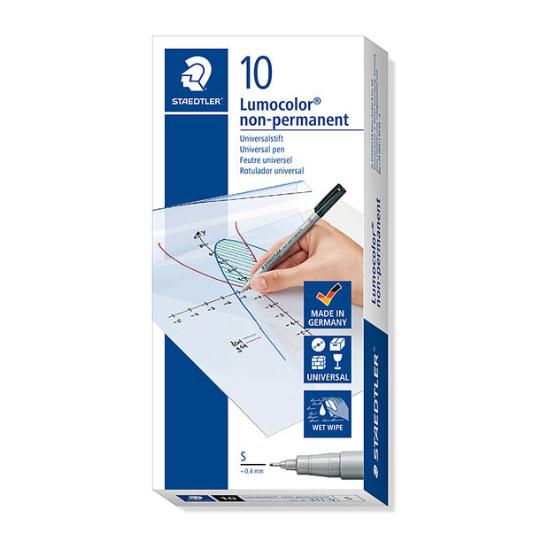 Staed NonPerm Pen 0.4 Blk Bx10 Black