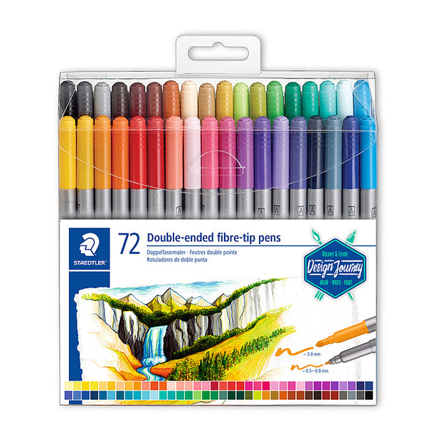 Staed Dbl Fibre Pen Ast Wlt72 Assorted