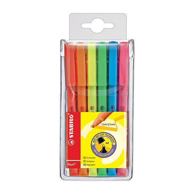 Stabilo Flash H/Light Ast Wlt6 Assorted