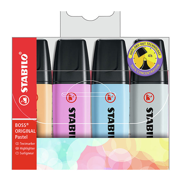 Stabilo Boss Pastel Ast1 Pk4 Assorted