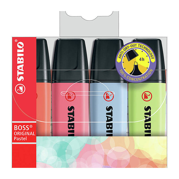 Stabilo Boss Pastel Ast2 Pk4 Assorted