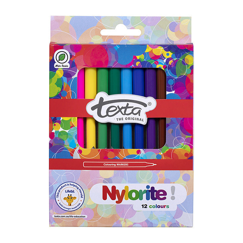 Texta Nylorite Color Mrkr Pk12 Assorted
