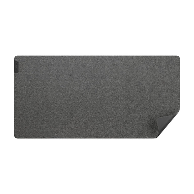 ALOGIC Duo Reversible Desk Mat with Premium Felt and Vegan Leather - Dark Grey/Black