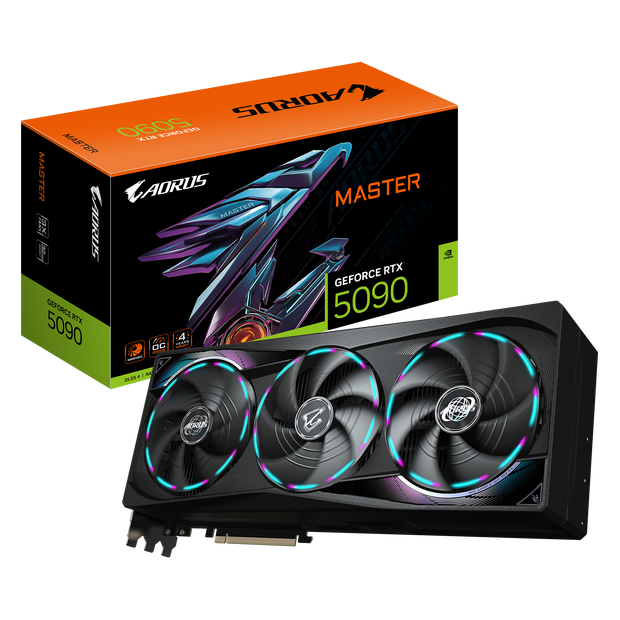 AORUS GeForce RTX 5090 MASTER 32GB GDDR7 512bit memory interface; GDDR7 512bit memory interface; 2655 MHz;7680x4320